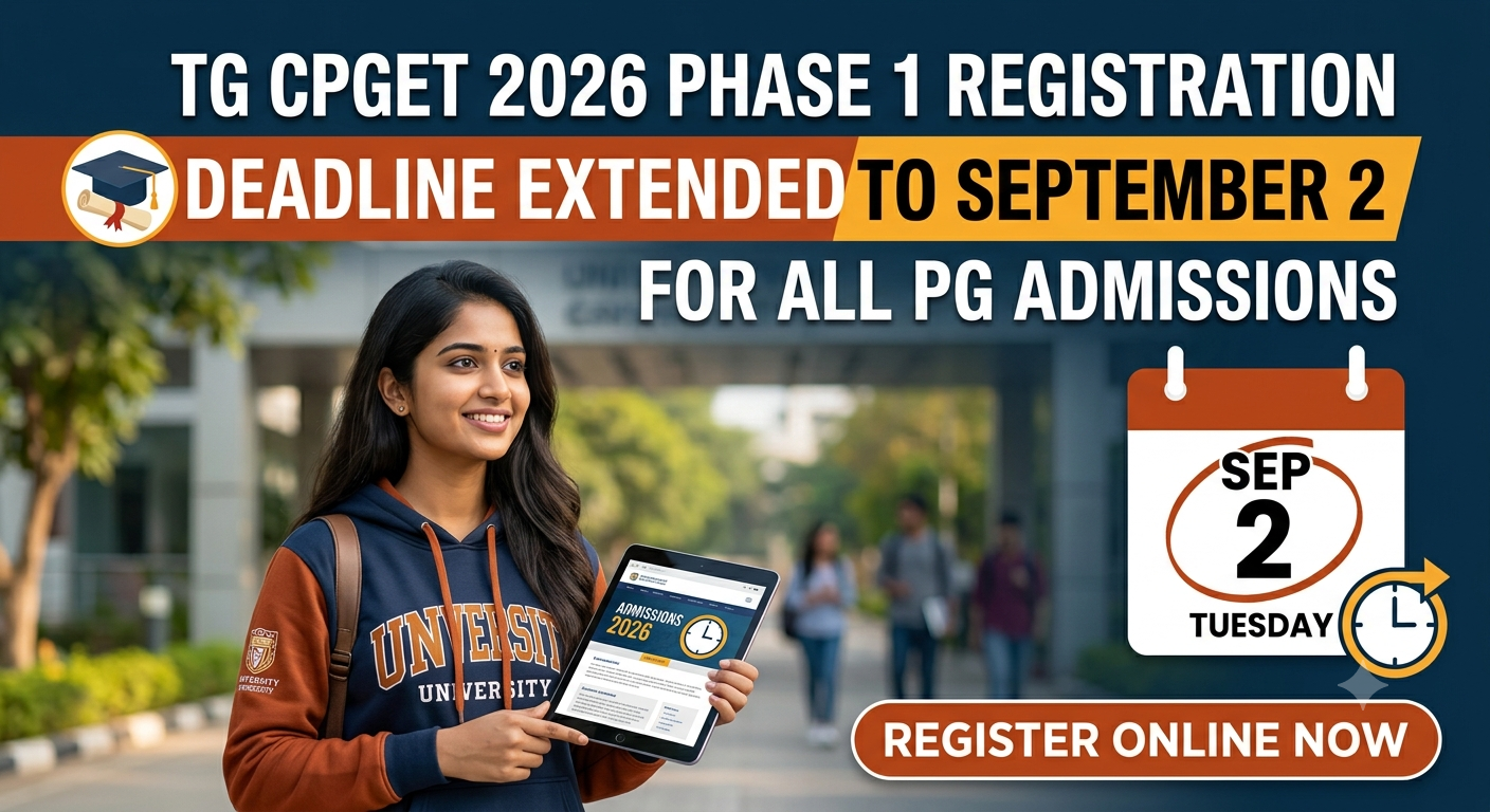 TG CPGET 2026 Phase 1 Registration Deadline Extended to September 2