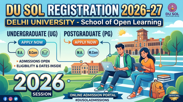 DU Sol UG & PG Registration 2026-