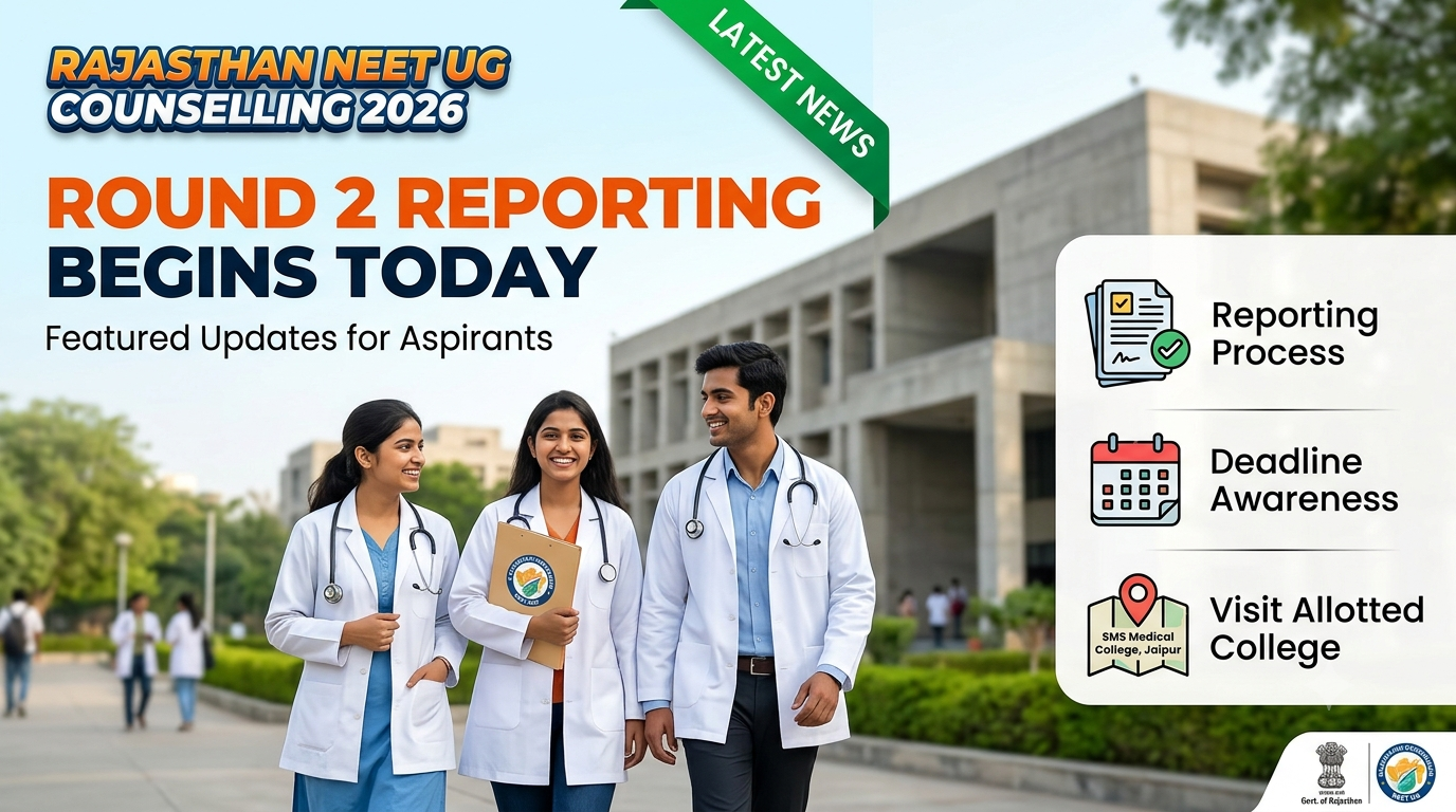 Rajasthan NEET UG Counselling 2026 Round 2 Reporting Begins Today