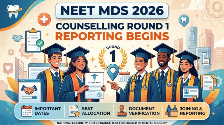 NEET MDS 2026 Counselling Round 1 Reporting Begins