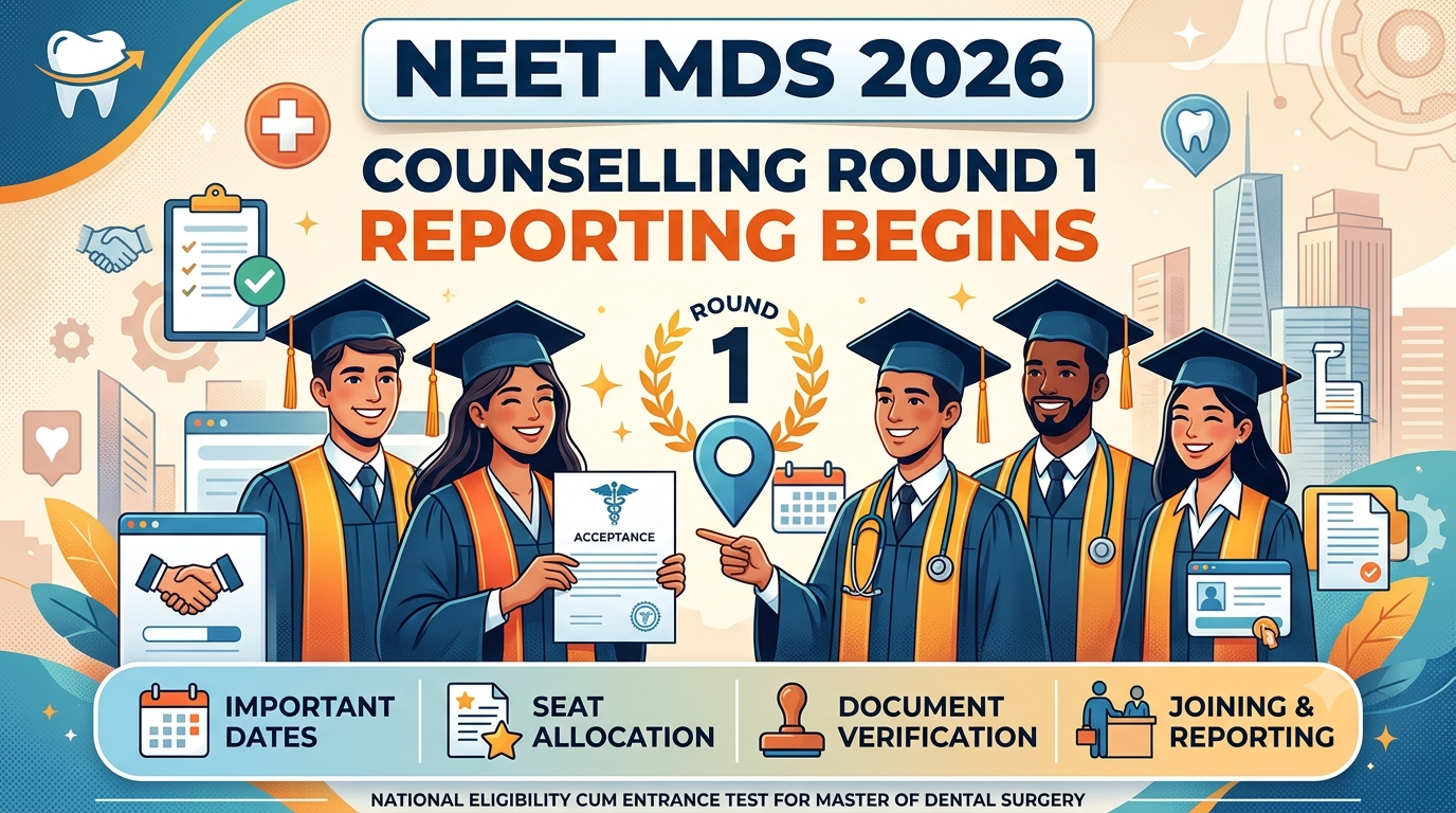 NEET MDS 2026 Counselling Round 1 Reporting Begins