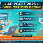 AP PGCET 2026 Phase 1 Web Options Begin Today at cap.apcfss.in; Last Date September 15