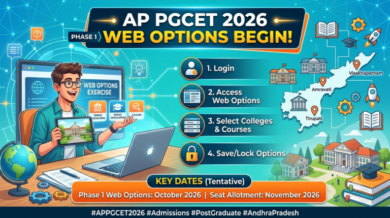 AP PGCET 2026 Phase 1 Web Options Begin