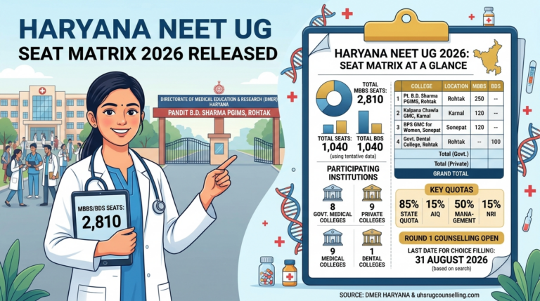 Haryana NEET UG Seat Matrix 2026 Released