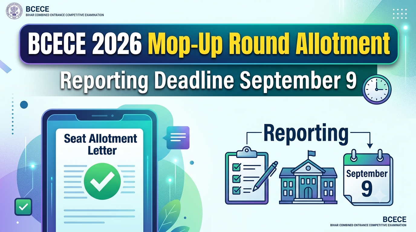 BCECE 2026 Mop- up Round Allotment