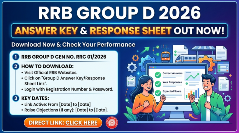 RRB Group D Answer Key 2026 and Response Sheet Out