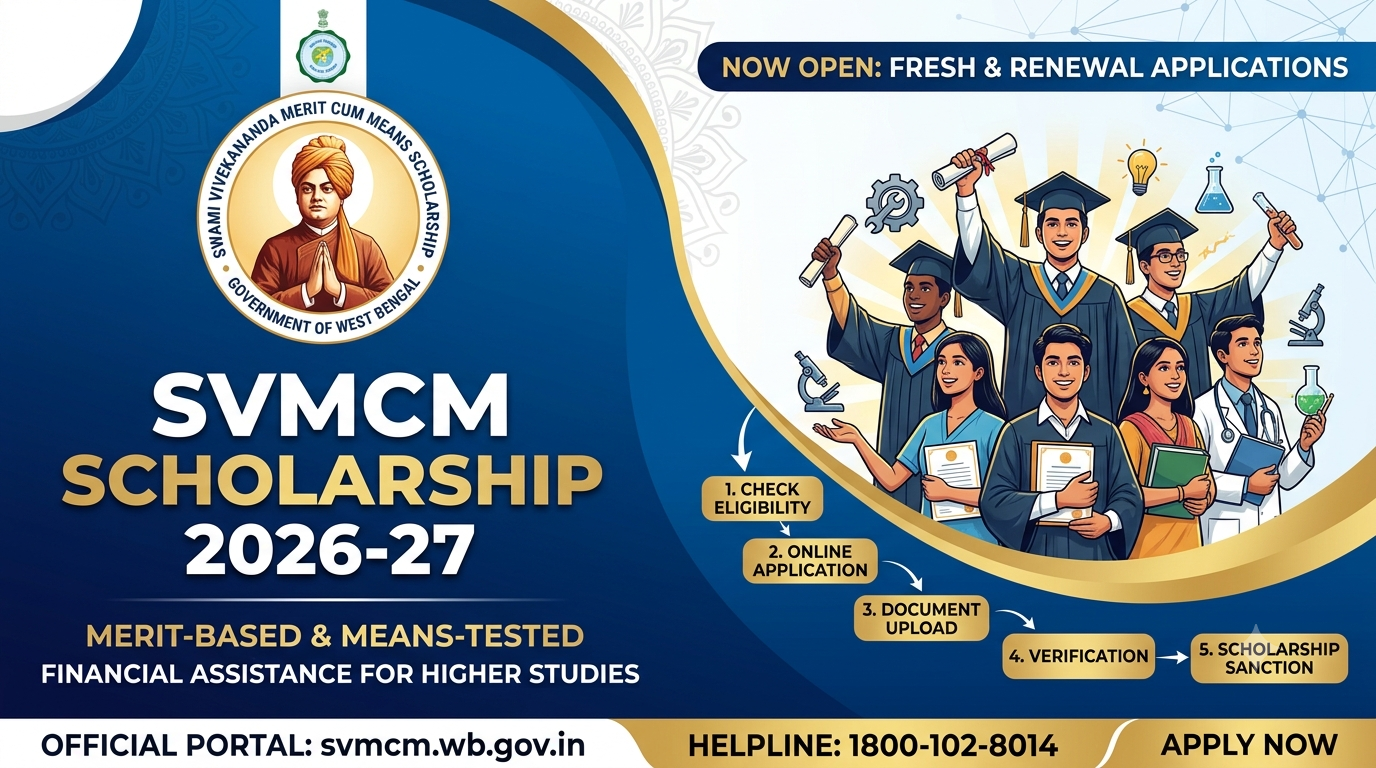 Swami Vivekananda Merit Cum Means Scholarship (SVMCM) 2026-27