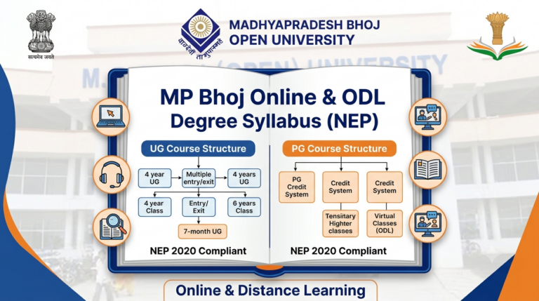 MP Bhoj Online & ODL Degree Syllabus (NEP): UG & PG Course Structure