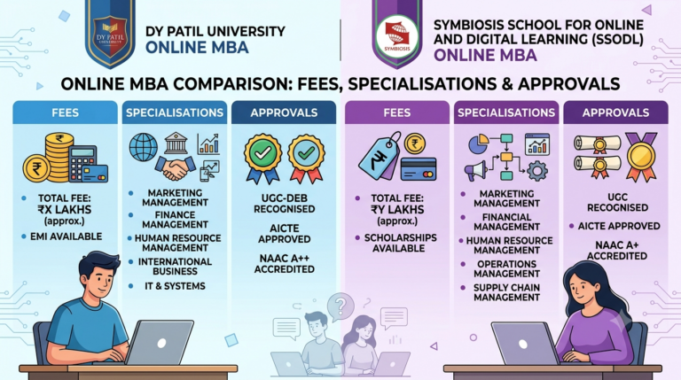 DY Patil vs Symbiosis Online MBA: Fees, Specialisations and Approvals