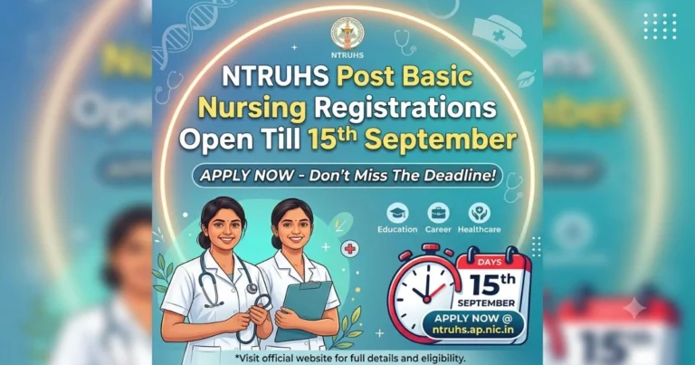 NTRUHS Post Basic BSc Nursing Admission Update