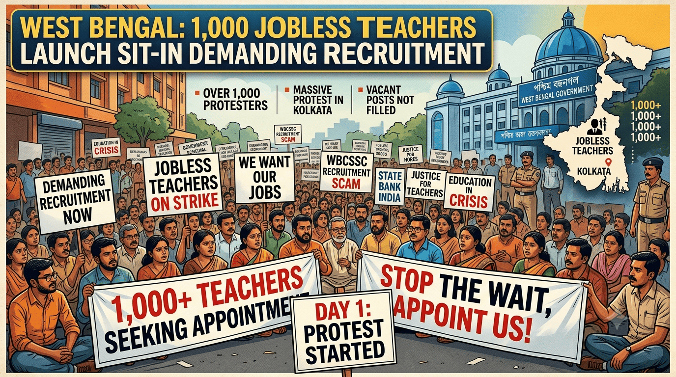 Student Management Computer West Bengal: 1,000 Jobless Teachers Launch Sit-in Demanding Recruitment ...