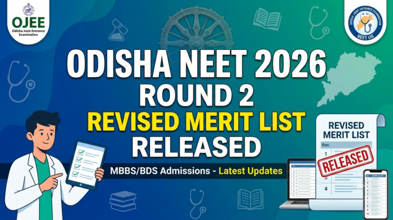 Odisha NEET 2026 Round 2 Revised Merit List Released