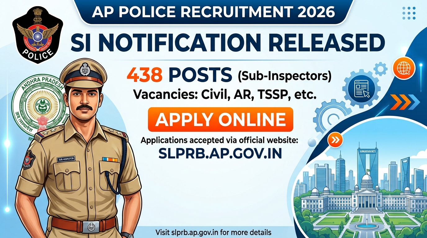AP Police SI Notification 2026 Released for 438 Posts; Apply Online-
