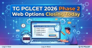 TG PGLCET 2026 Phase 2 Web Options Closing Today