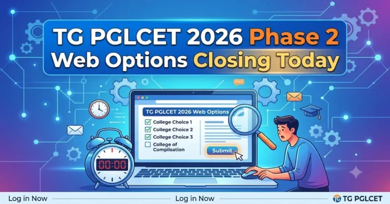 TG PGLCET 2026 Phase 2 Web Options Closing Today