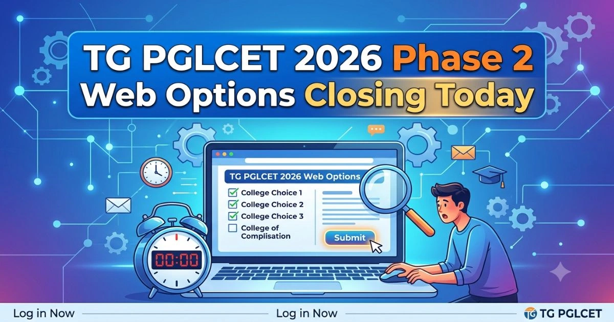TG PGLCET 2026 Phase 2 Web Options Closing Today