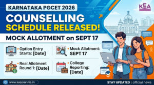 Karnataka PGCET 2026 Counselling Schedule Released; Mock Allotment on Sept 17 at cetonline.karnataka.gov.in