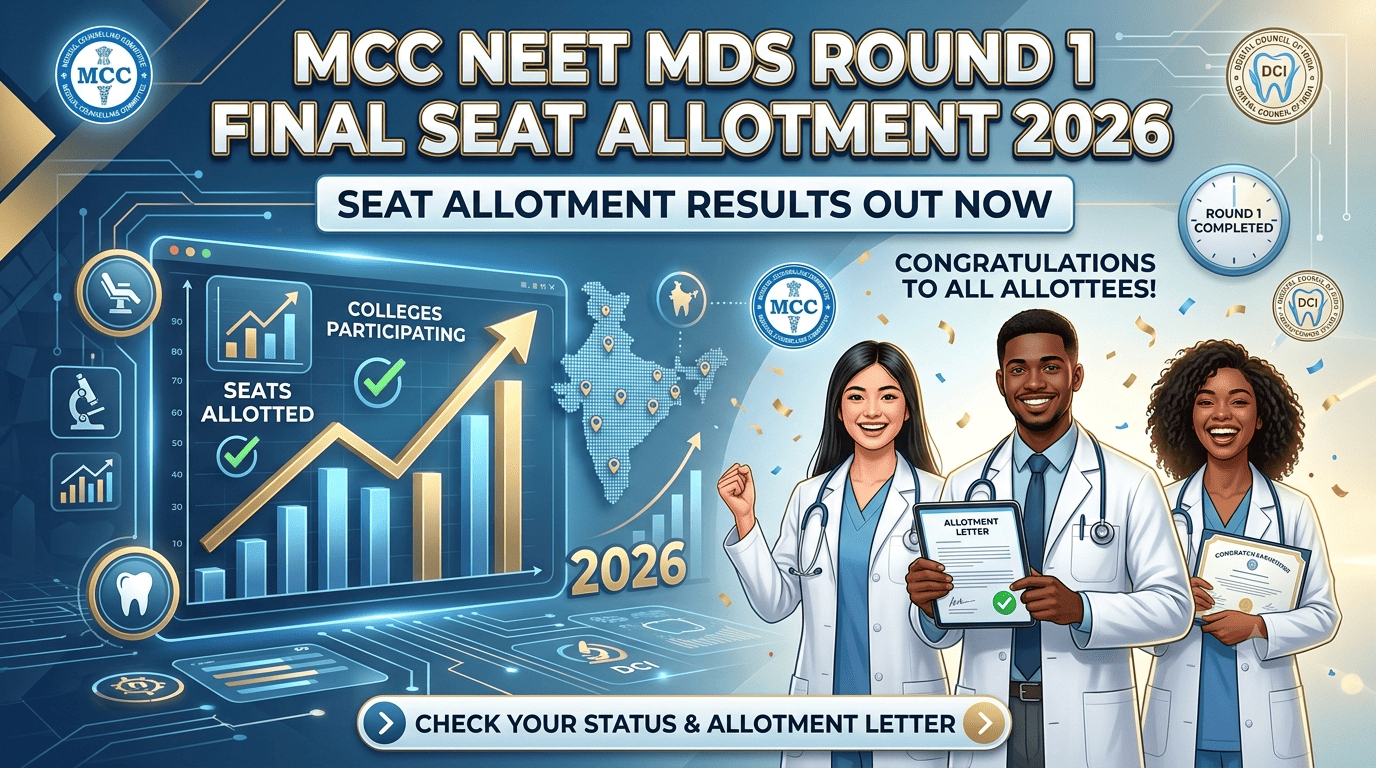 MCC NEET MDS Round 1 Final Seat Allotment 2026 Out-