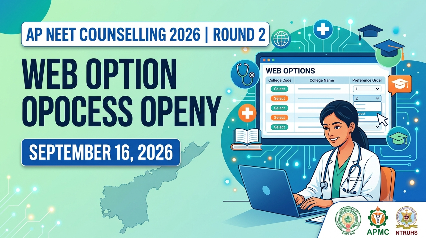 AP NEET Counselling 2026 Round 2 Web Option Process Opens Today