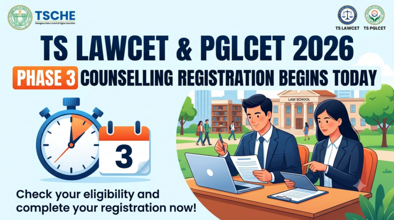 TS LAWCET, PGLCET 2026 Phase 3 Counselling Registration Begins Today