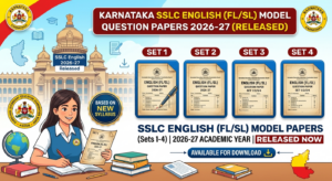 Karnataka SSLC English Model Question Papers 2026-27 (Set 1-4) Released at kseab.karnataka.gov.in