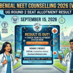 West Bengal NEET Counselling 2026 Round 2 Seat Allotment Result on September 15