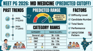 NEET PG 2026 MD General Medicine Cutoff: Expected Ranks, Scores, and Fees Released