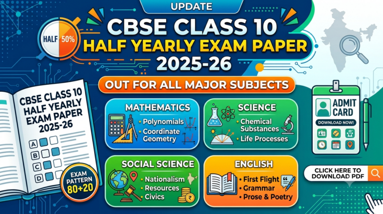 CBSE Class 10 Half Yearly Exam Paper 2025-26
