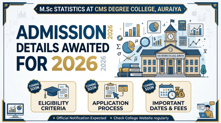 M.Sc Statistics at CMS Degree College, Auraiya: Admission Details Awaited for 2026