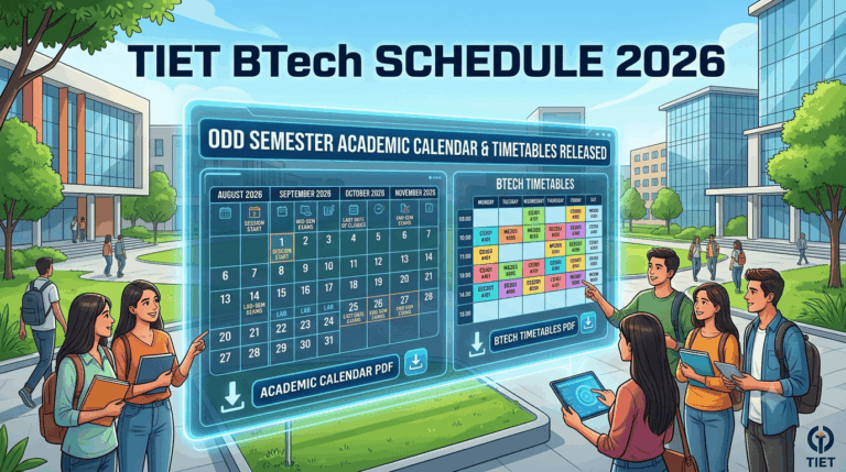 TIET BTech Schedule 2026: Odd Sem Academic Calendar, Timetables Released