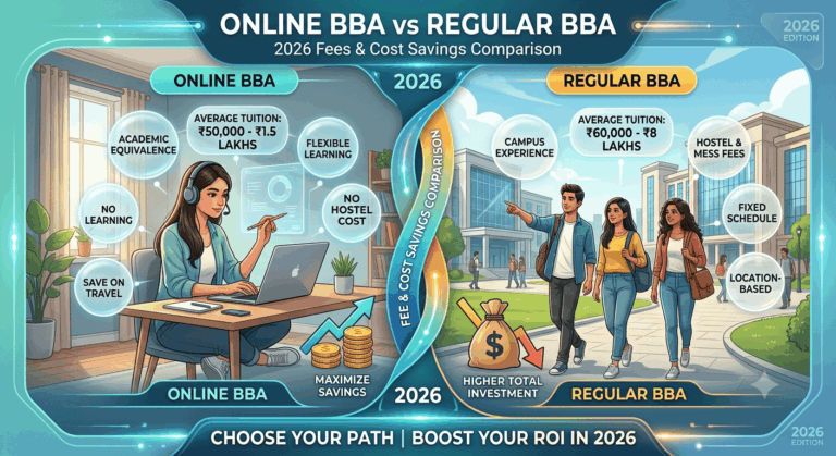 Online BBA vs Regular BBA: Fees Comparison & Cost Savings in 2026
