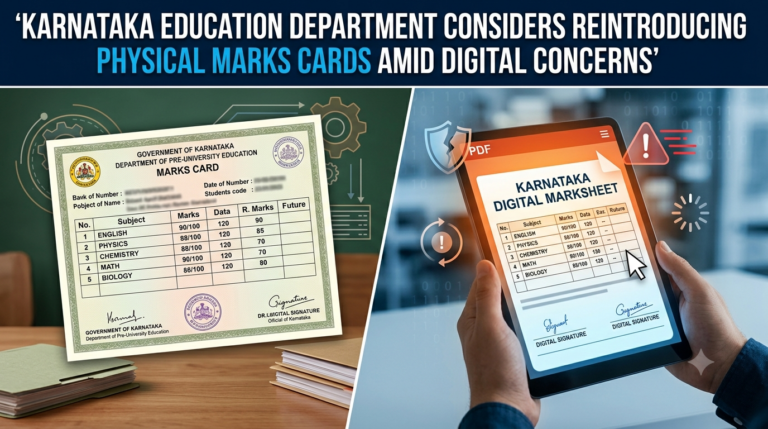 Karnataka Education Department Considers Reintroducing Physical Marks Cards Amid Digital Concerns