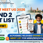 Gujarat NEET UG Round 2 Merit List 2026 Out