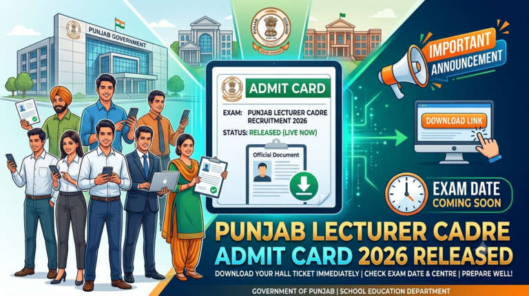 Punjab Lecturer Cadre Admit Card 2026 Released
