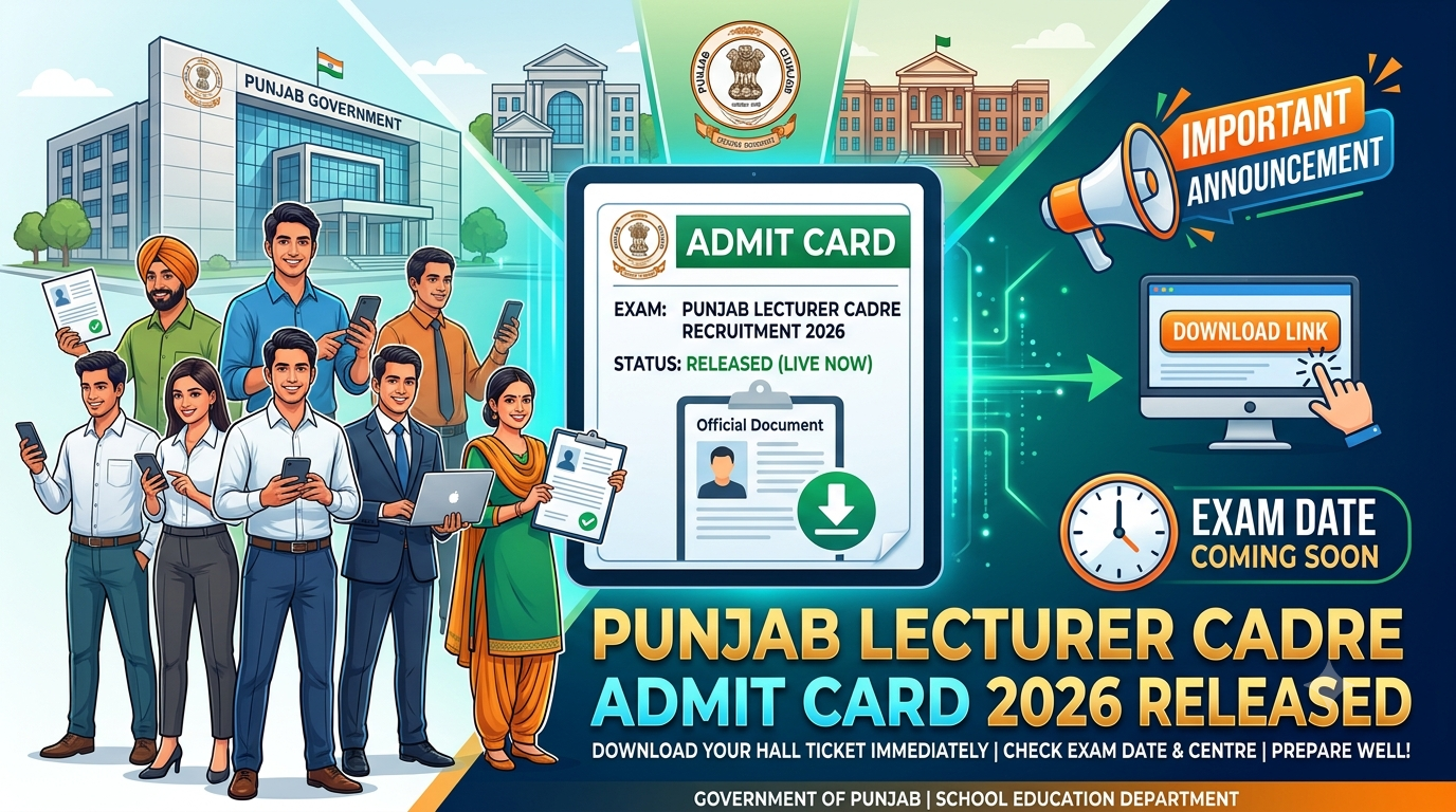 Punjab Lecturer Cadre Admit Card 2026 Released