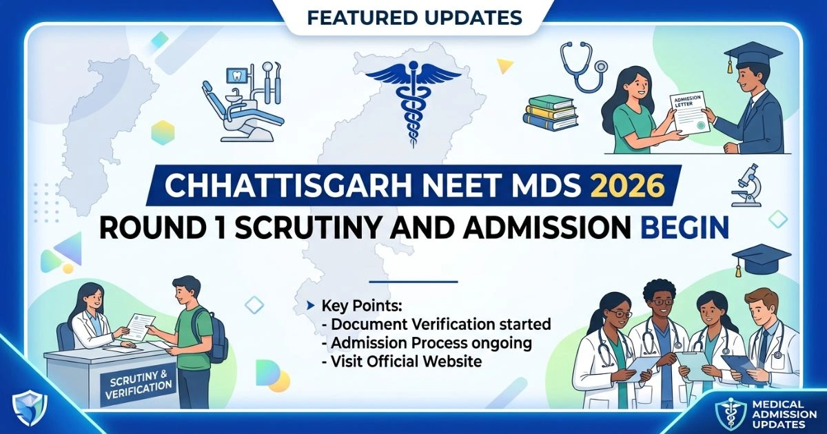 Chattisgarh NEET MDS 2026 Scrutiny and Admission