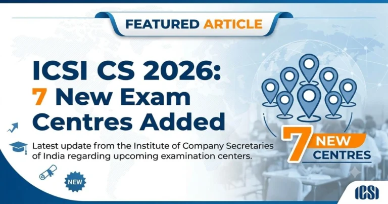 ICSI CS 2026 New Exam Centres