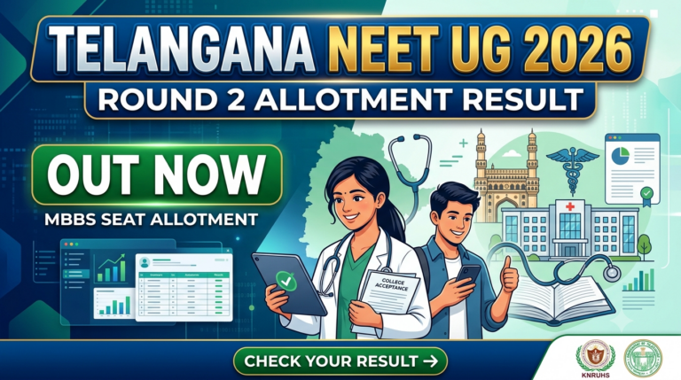 Telangana NEET UG 2026 MBBS Round 2 Allotment Result Out