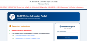 Official BAOU Admissions Portal