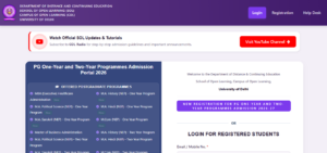 DU SOL PG Admission Portal