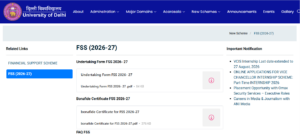 DU FSS Scholarship Portal