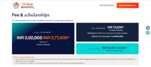 Manipal MAHE (Karnataka) Official MBA Fee Structure