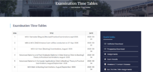 Osmania University Exam Time Table (Distance Education)