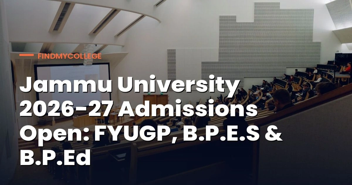 Jammu University 2026-27 Admissions Open