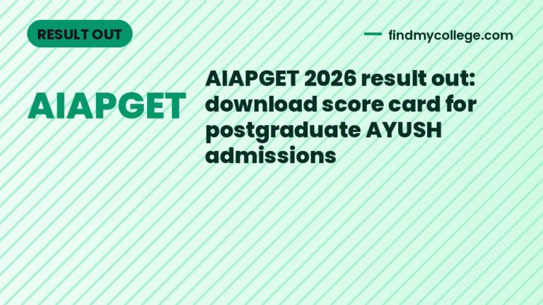 AIAPGET 2026 result out: download score card for postgraduate AYUSH admissions