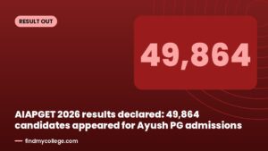 AIAPGET 2026 results declared: 49,864 candidates appeared for Ayush PG admissions
