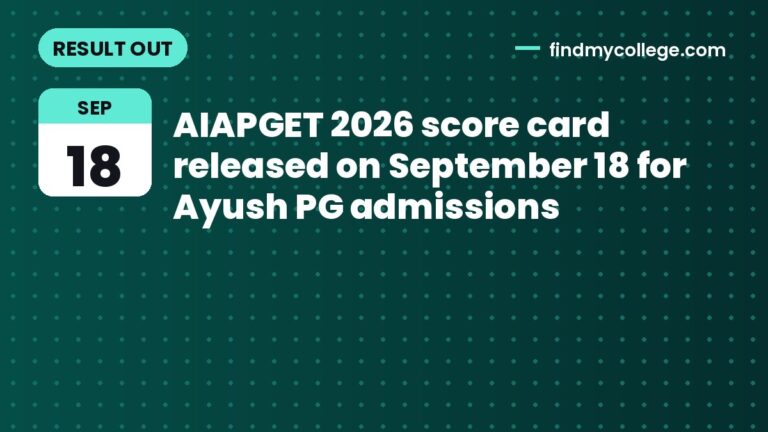 AIAPGET 2026 score card released on September 18 for Ayush PG admissions