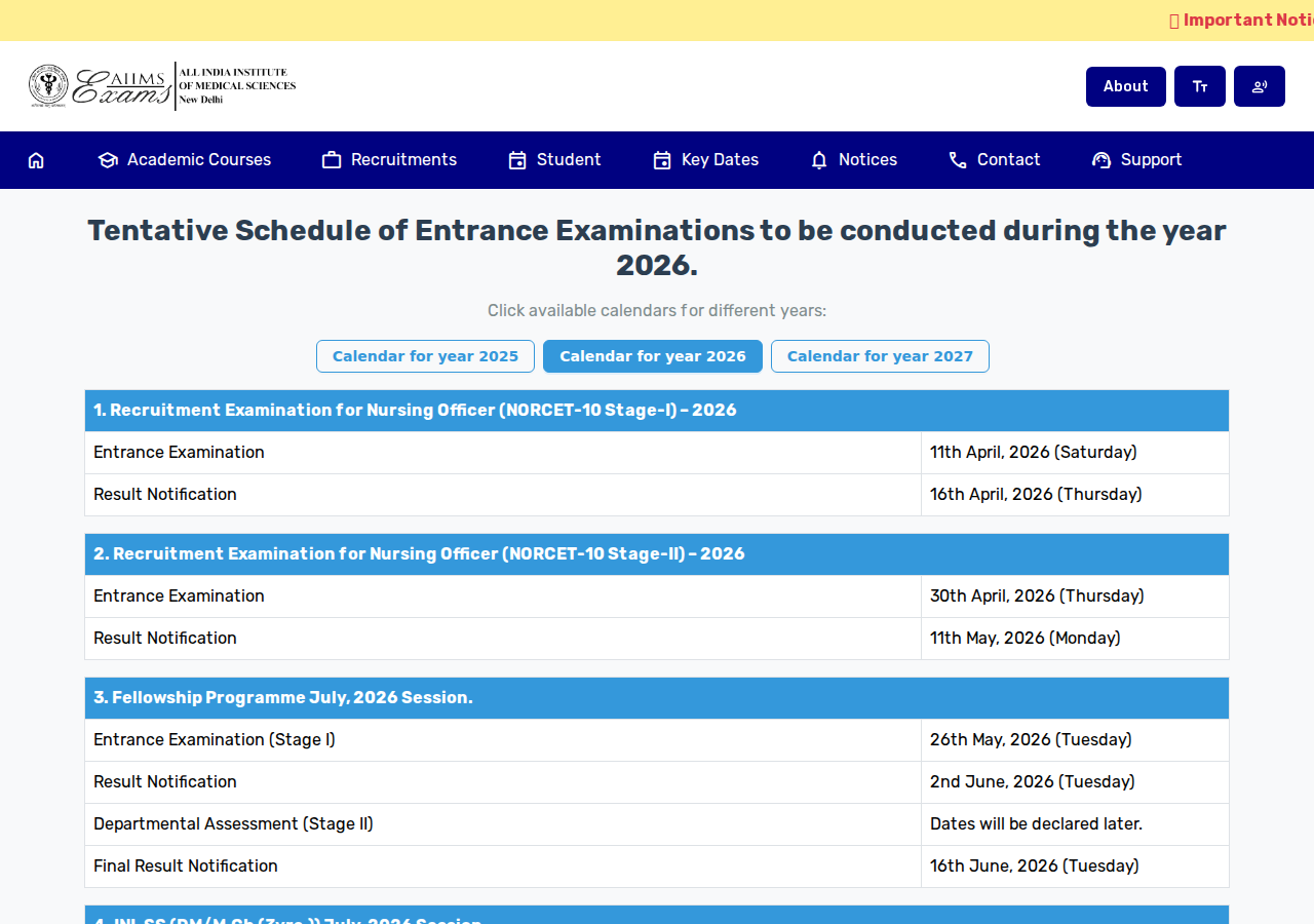 Official notification screenshot
