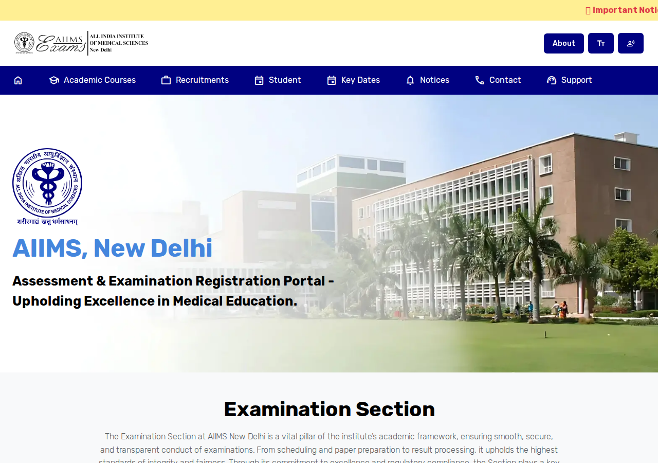 aiimsexams.ac.in homepage