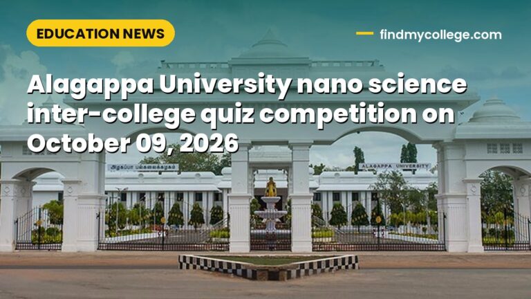 Alagappa University nano science inter-college quiz competition on October 09, 2026